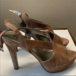 BCBG suede heels